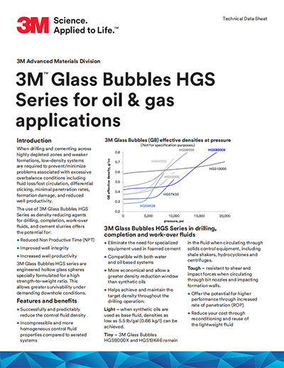 3M™空心玻璃珠HGS系列用于石油天然气应用