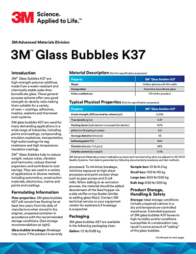 3M™中空玻璃微珠_技术手册_K37