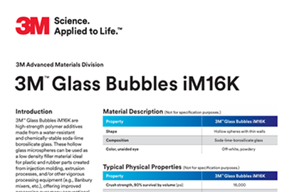 3M Glass Bubbles iM16K 产品技术文档