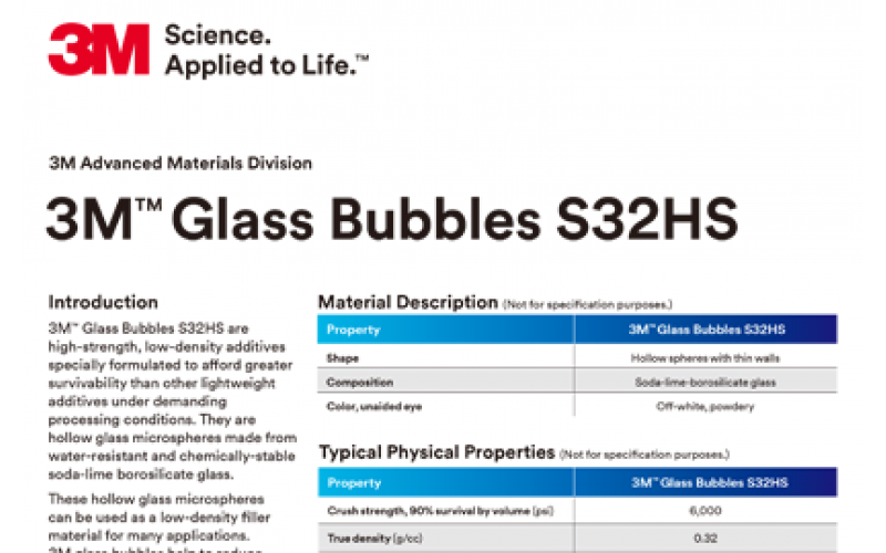 3M Glass Bubbles S32HS产品技术文档